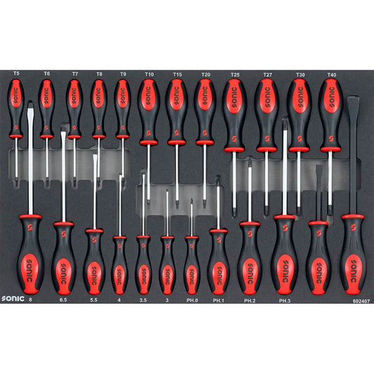 Sonic Schaumeinlage SFS Schraubendreher-Satz, 24-teilig