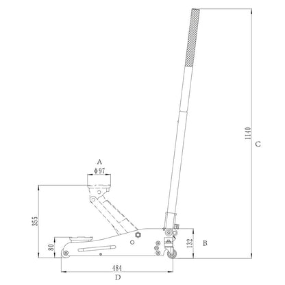 Sonic Wagenheber 1,5 Tonnen (leichte Ausführung)